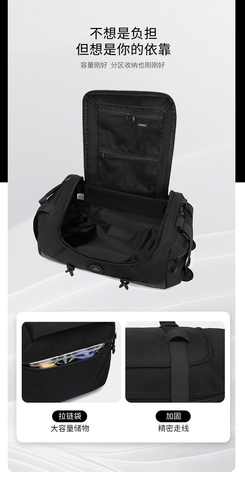 New Men's Travel Bag Large Capacity Sports Fitness Bag Waterproof Handheld Multifunctional Short Trip Backpack Yoga Bag - 图片 16