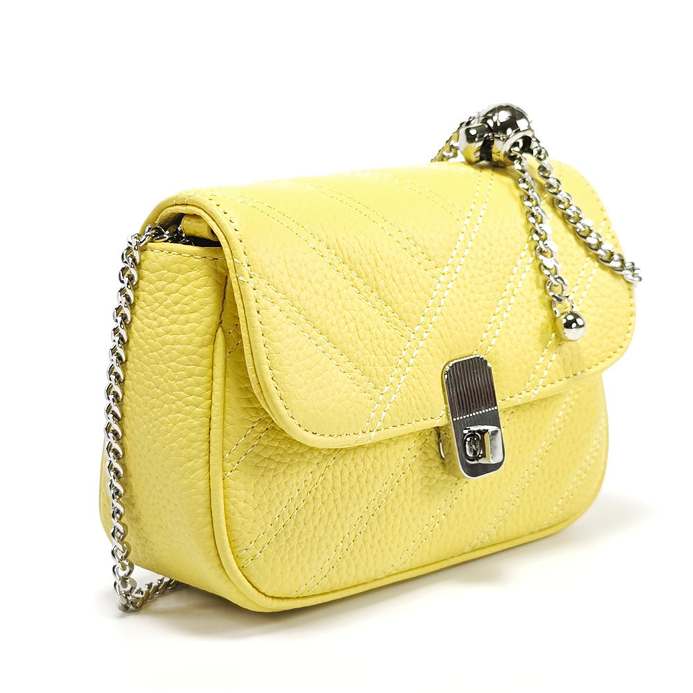 Genuine Leather Women's Bag New Metal Chain Small Square Bag Simple Versatile Chanel Style Single Shoulder Solid Color Embroidered Thread Crossbody Bag - 图片 33