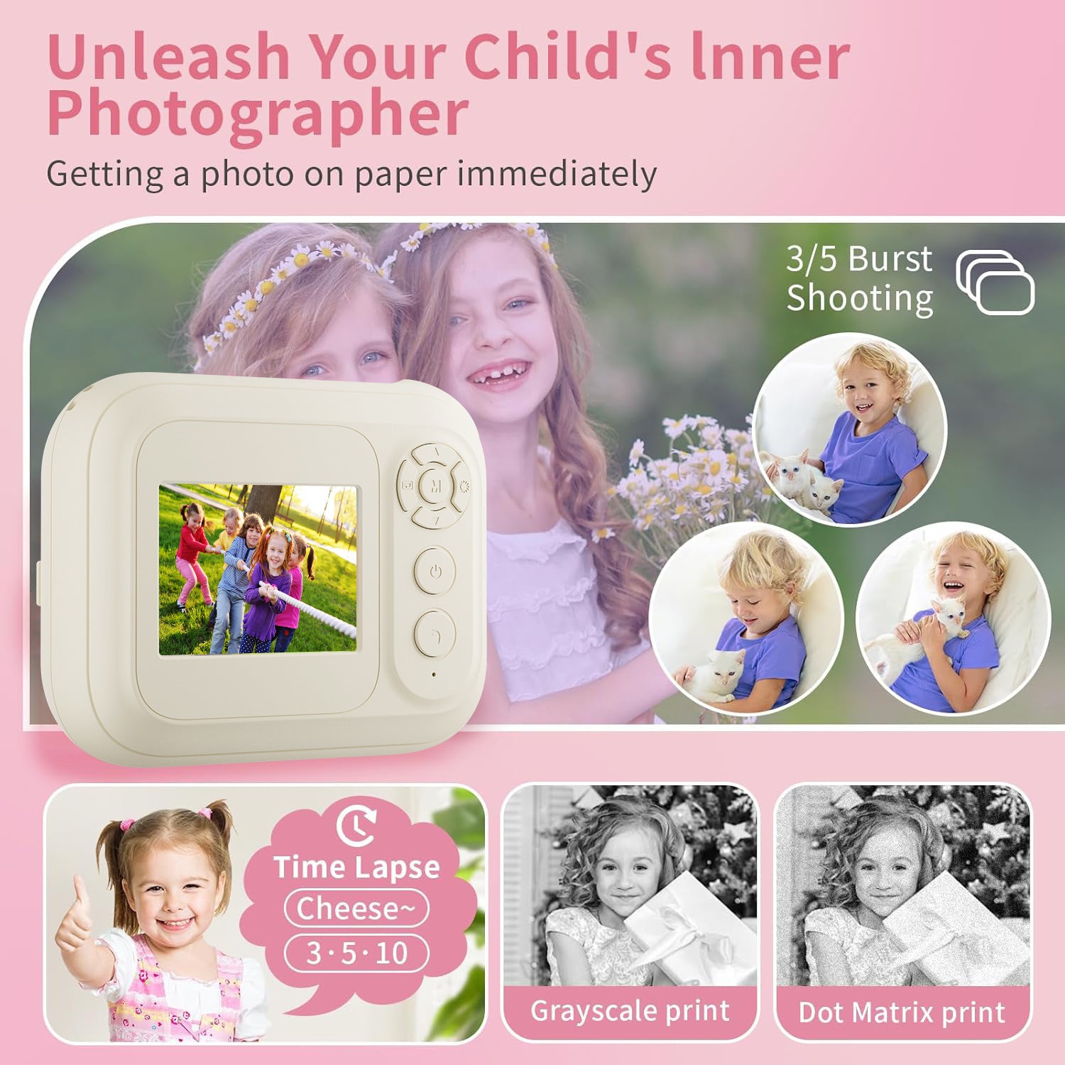 Hot-selling Polaroid Camera Children's Toy Can Take Photos and Print Black and White Photos Directly with Built-in - 图片 17