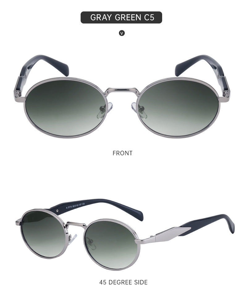 Oval Small Frame Sunglasses for Women, High-End Brand, European and American Style, Trendy UV Protection Sunglasses - 图片 28