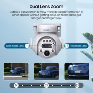 4G Solar Camera Camera6MP High Definition Full Color Camera122x Zoom Outdoor Surveillance Dome Camera