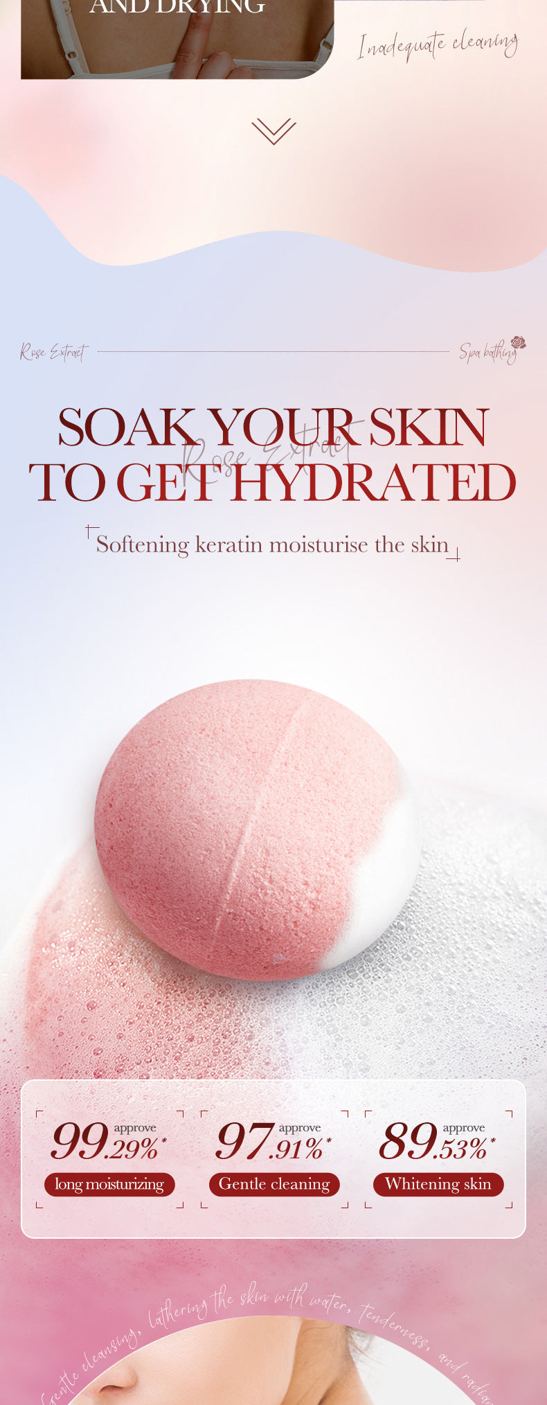 Rose Bath Salt Balls SADOER Deep Cleansing Body Universal Bath Ball Cross-Border Foreign Trade Wholesale - 图片 12