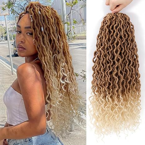 Cross-border European and American Synthetic Hair Wigs Curved Up and Down Crochet Hair Wigs Goddess Faux Locks Curly Handwoven - 图片 17