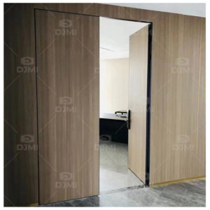 Grille Design Wooden Hidden Wall Doors Invisible Door Modern Interior Bedroom Flush Frameless Door