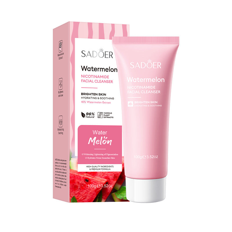 Niacinamide Watermelon Facial Cleanser SADOER Deep Cleansing Facial Cleanser Cross-Border Wholesale - 图片 6
