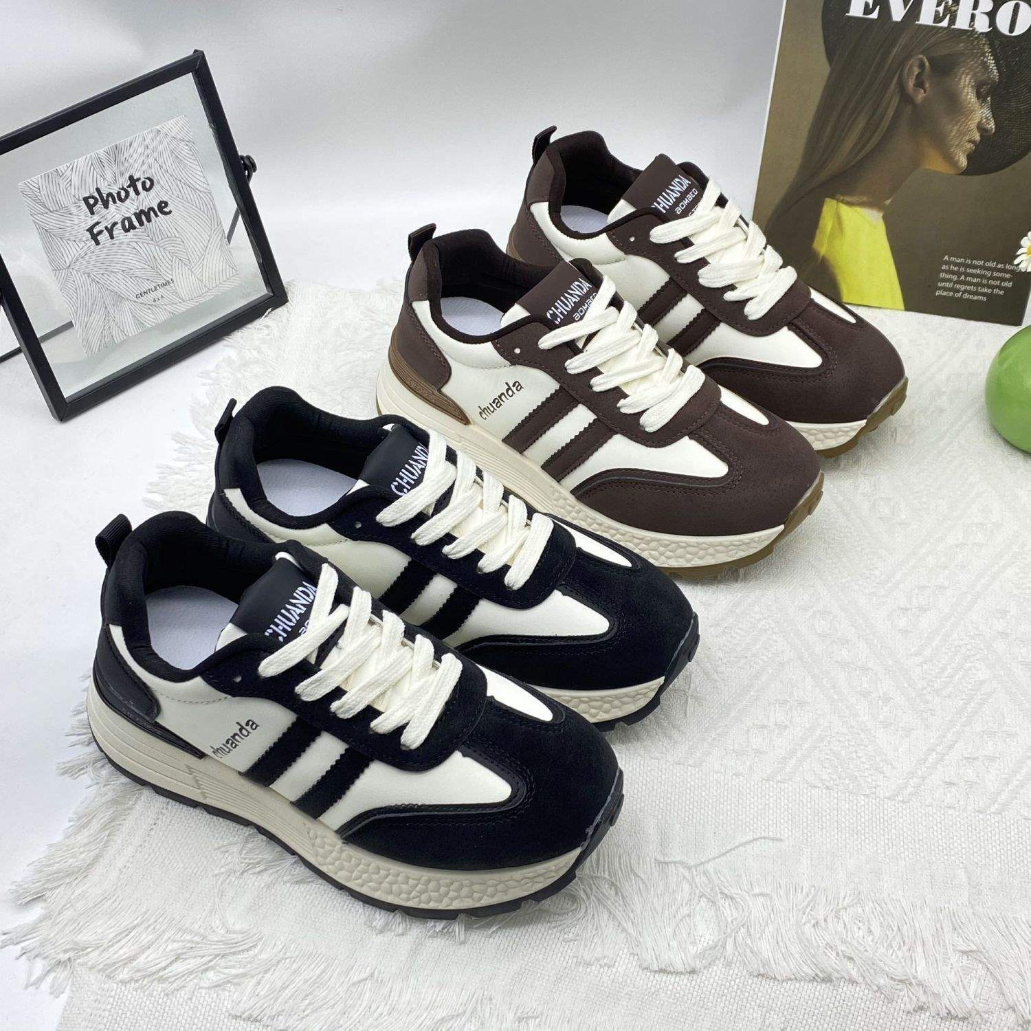Platform Height Increasing Women's Shoes2025Spring and Summer New Versatile Forrest Gump Soft Sole Sports Casual Dad Shoes - 图片 11