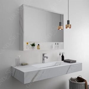 Solid Surface Modern Wall Furniture Counter Top Hand Wash Basin Artificial Stone Sink Pattern Bathroom Vanity Bathroom Basin