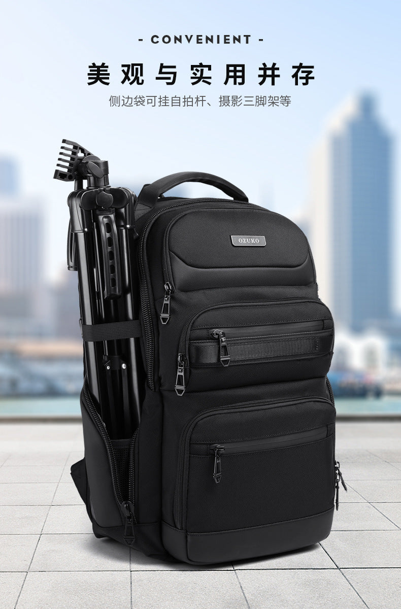 OZUKO Business Backpack Men's Computer Backpack Waterproof High-end Business Travel College Student Commuting School Bag - 图片 21
