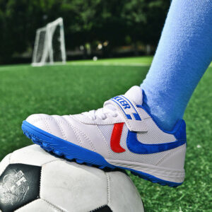 New football shoes for men and women with Velcro for children TF Broken Nail Style Youth Student Grassland Flat Training Shoes