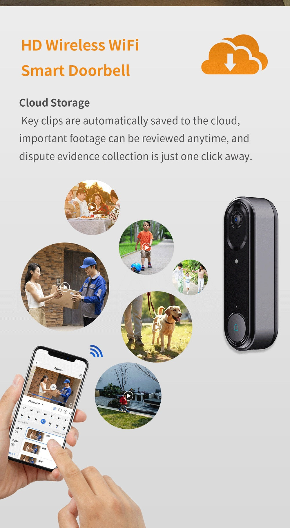 Intelligence Z80Doorbell for Home Use Low Power Consumption Wireless wifi Video Doorbell HD Night Vision Surveillance Doorbell with Ding Dong - 图片 11
