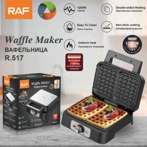 RAF Breakfast Machine Household EU Plug Multi-Functional Double-Sided Heating Bread Electric Baking Pan Light Food Waffle Maker