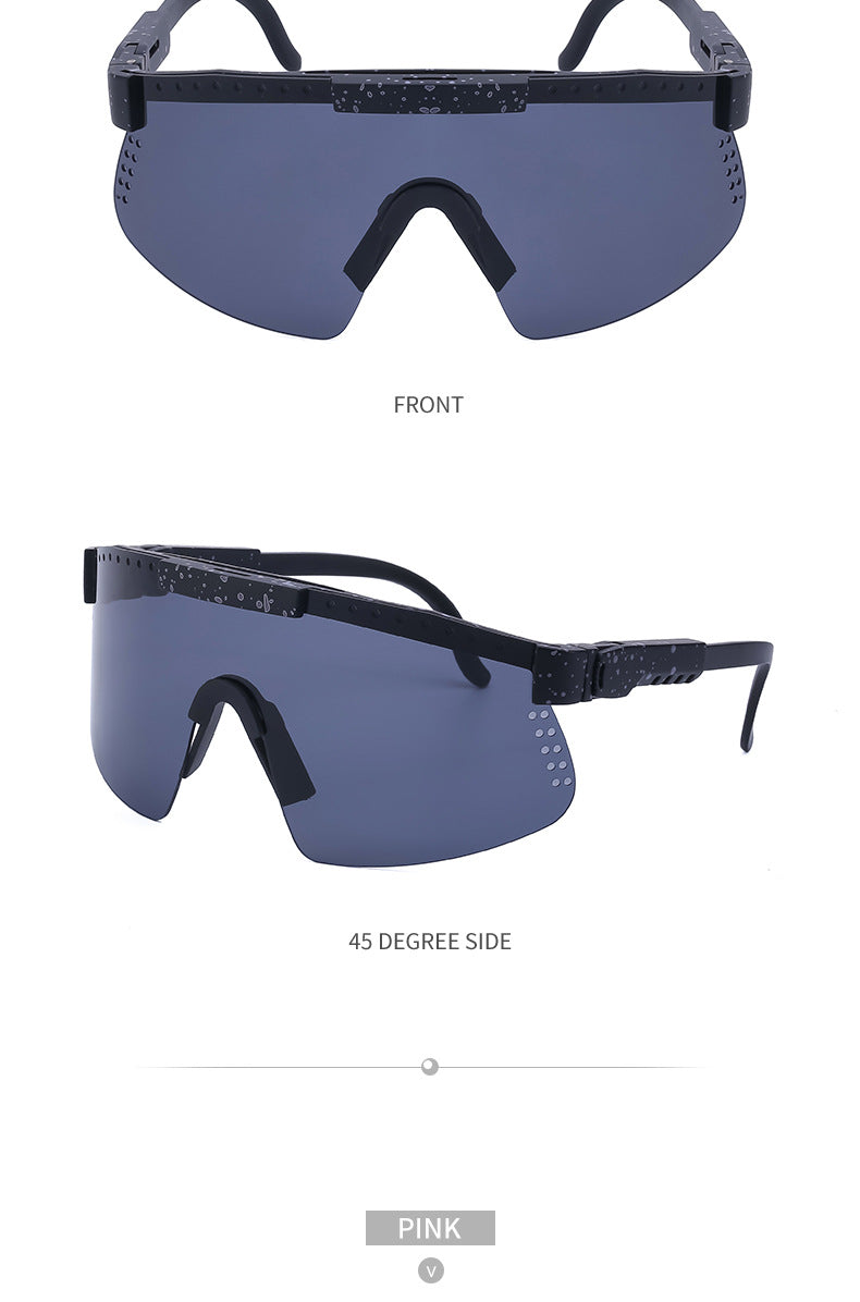 European and American Colorful Sunglasses Outdoor Cycling Windproof Sunglasses Men and Women One-piece Lens Sports Anti-ultraviolet Glasses - 图片 28