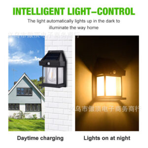 New Solar Light Outdoor Human Body Sensor Light Waterproof Street Light Tungsten Wall Light Garden Courtyard Night Light