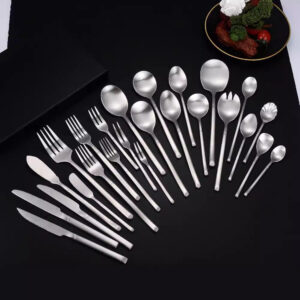 201Stainless Steel Knife Fork Spoon Heavy Moonlight Tableware Western Food Hotel Household Steak Knife Fork Dessert Spoon Wholesale