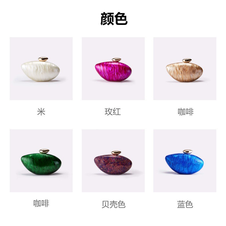 European and American Trend New Style Bag for Women Fashionable Light Luxury Versatile Bullet Head Acrylic Simple Evening Bag Clutch for Women - 图片 12