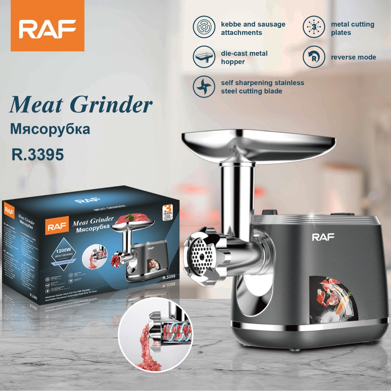 【Exclusive for 】Electric Meat Grinder Household Multi-Functional Fully Automatic Stainless Steel Mincer Meat Grinder Sausage Maker