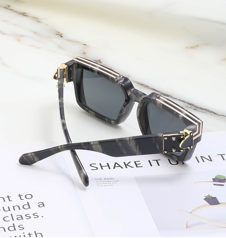 0k Billionaire Style Sunglasses Men Fashion Internet Celebrity Sunglasses Women High-end Glasses Square Frame Sunglasses - 图片 24