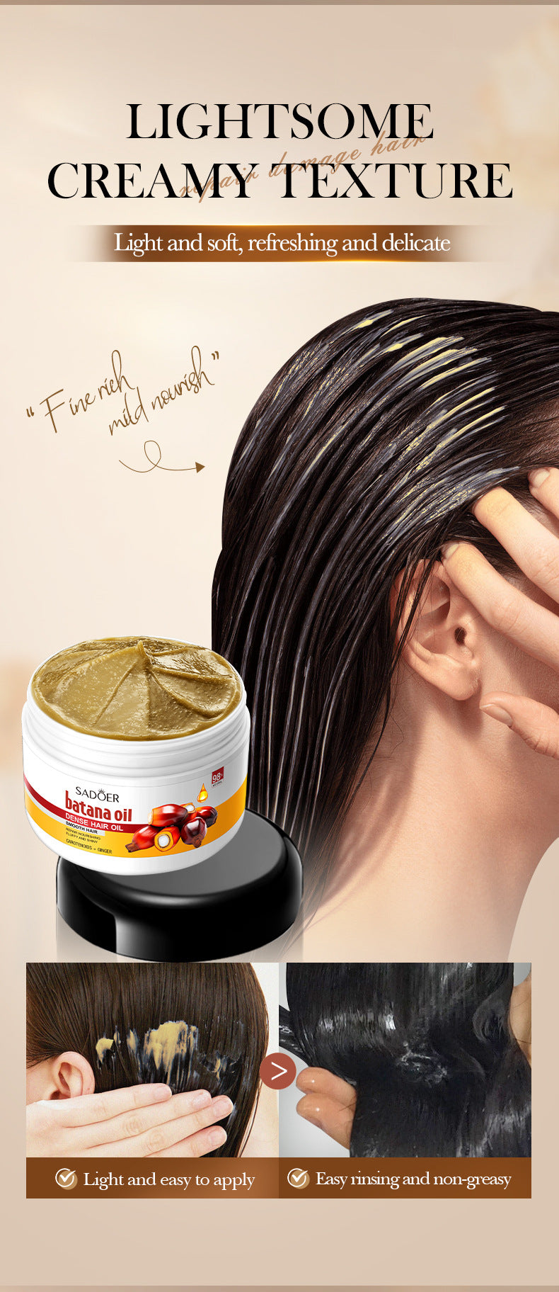 Batahana Hair Oil SADOER Scalp Soothing Smooth Conditioner Cross-Border Wholesale - 图片 15