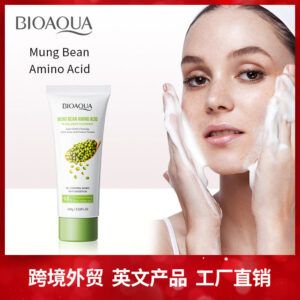 Amino Acid Facial Cleanser BIOAOUA Mung Bean Deep Cleansing Refreshing Facial Cleanser Cross-Border Wholesale