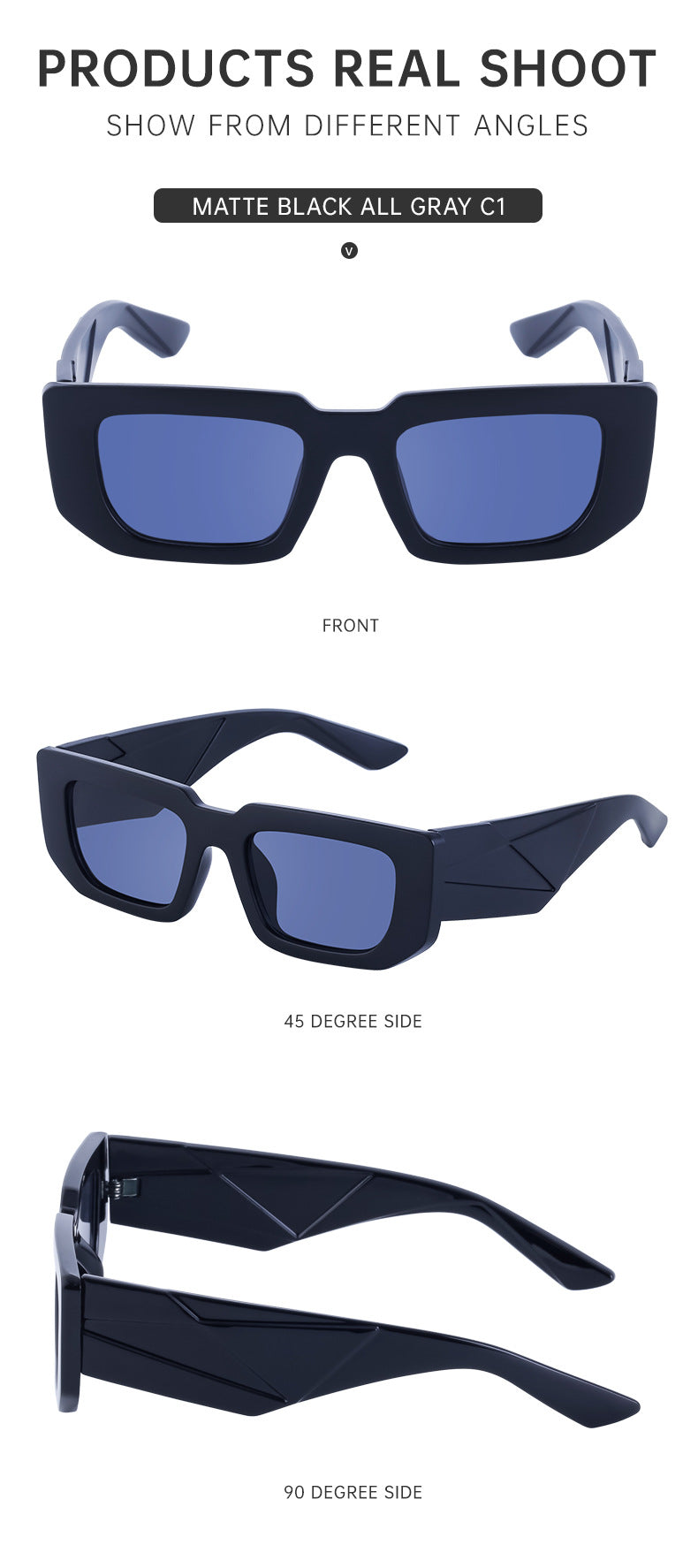 Fashion Small Frame Sunglasses for Women Trendy European and American Wide Leg Square Frame Sunglasses High-end Wholesale sunglasses - 图片 22