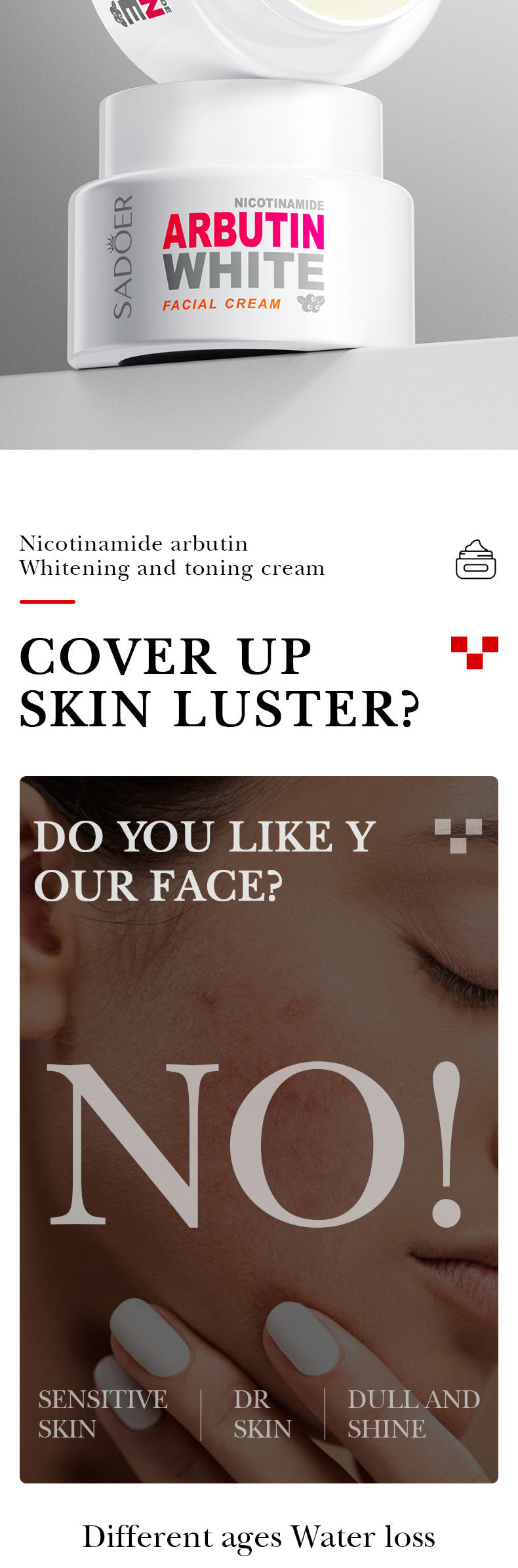 Niacinamide Arbutin Set SADOER Whitening, hydrating, and moisturizing skincare products wholesale - 图片 41