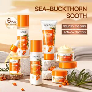 Cross-border Sea Buckthorn Vitamin C Antioxidant six-piece set Hydrating Moisturizing Set Box Wholesale from Foreign Trade Manufacturer