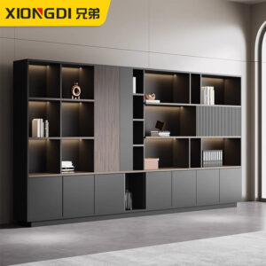 Office Bookshelf Boss Background Cabinet File Cabinet Wooden Document Cabinet Storage Cabinet Wall-Mounted Floor Cabinet