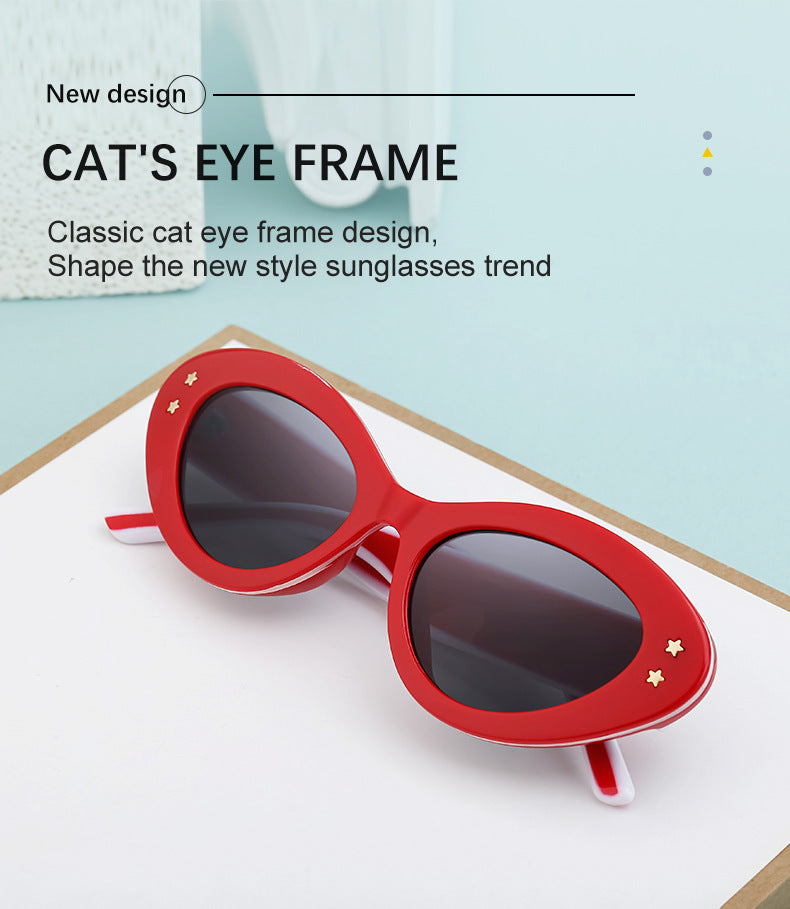 New Wide Mirror Leg Cat Eye Sunglasses for Women, European and American Fashion, High-End Feel Sunglasses sunglasses - 图片 17