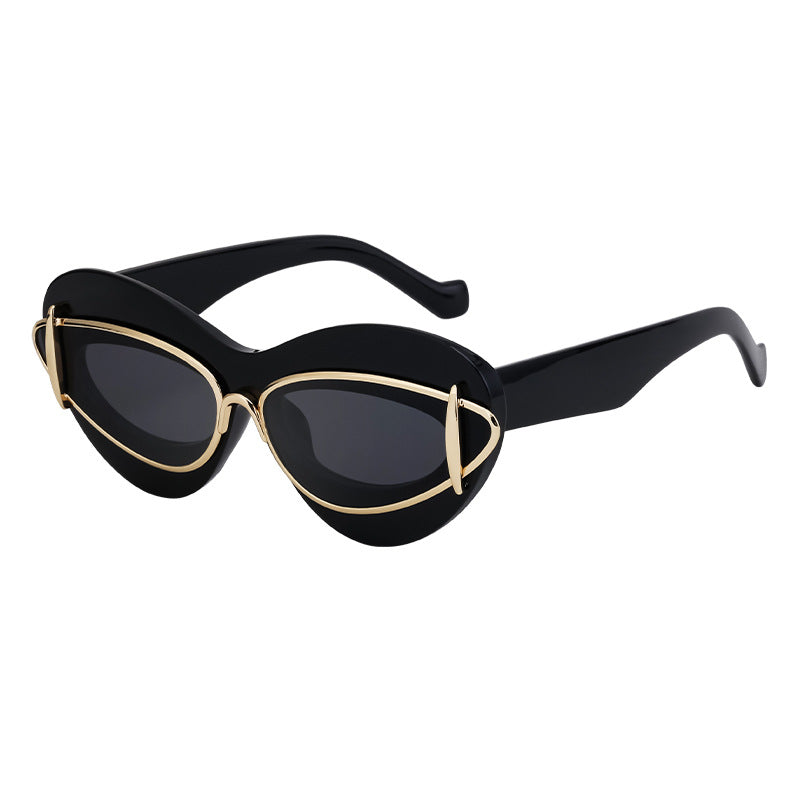 New European and American Fashion Cat Eye Sunglasses for Women Driving, Same Style as Internet Celebrities Y2K Trendy Small Frame Sunglasses sunglas - 图片 3