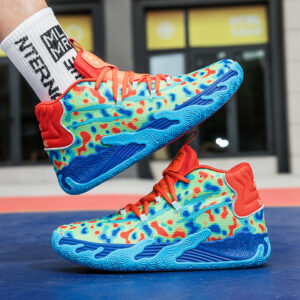 New Mid-Calf Professional Basketball Shoes Outdoor Practical Breathable Couple Shoes Thick Sole Non-Slip Unisex Shock Absorption Sports Shoes