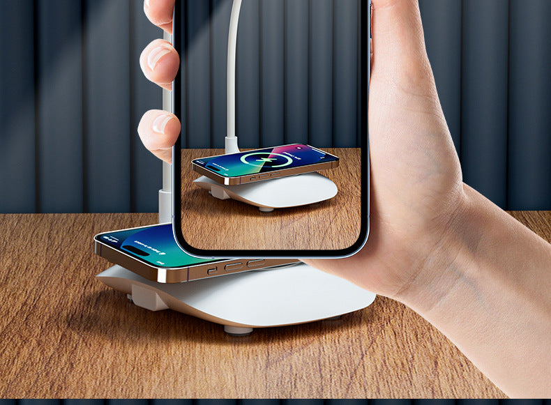 Wireless Charging Eye Protection Desk Lamp, Dual-use Plug-in and Foldable, Touch Control Dimmable and Color-adjustable Bedside Lamp for Bedroom and Dormitory Reading - 图片 22