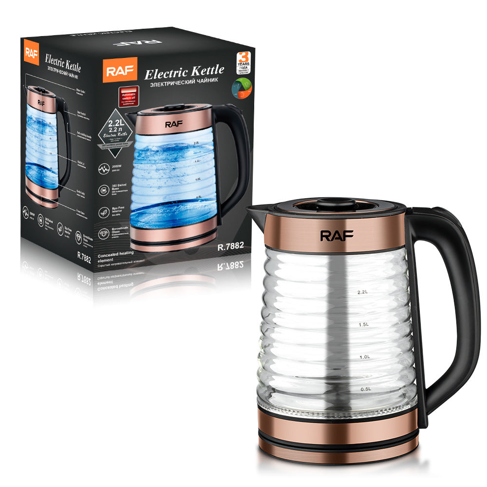 RAF European Standard Transparent Glass2.2L Electric Kettle Automatic Large Capacity Multi-Functional Kettle Overheat Protection - 图片 18