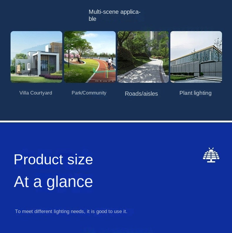 Solar Street Light Outdoor Rainproof Garden Light High Brightness Intelligent Human Body Sensor Factory Road LED Street Light - 图片 23