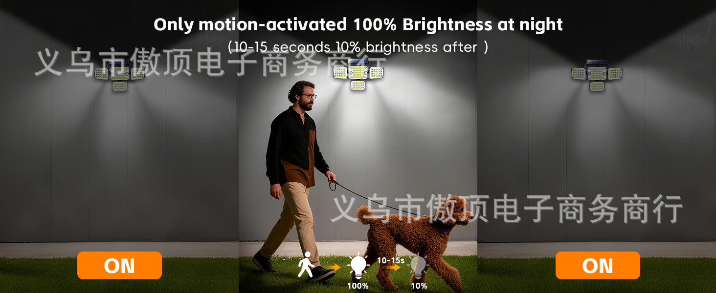 Solar Wall Light Four-Head Upgraded Dual-Sensor Rotating Outdoor Street Light Human-Sensor Garden Light - 图片 13