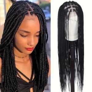 TEMU Amazon Cross-Border European and American Wig Three-Strand Braid Full Lace Hand-Woven Full Wig
