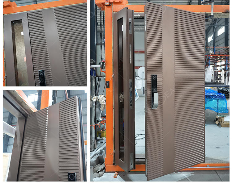 American Style Contemporary Solid Wood Entry Main Entrance Doors Front Doors for Houses Modern Exterior Main Pivot Door - 图片 16