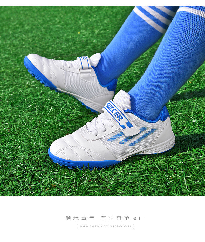 New football shoes for men and women with Velcro for children TF Broken Nail Style Youth Student Grassland Flat Training Shoes - 图片 18