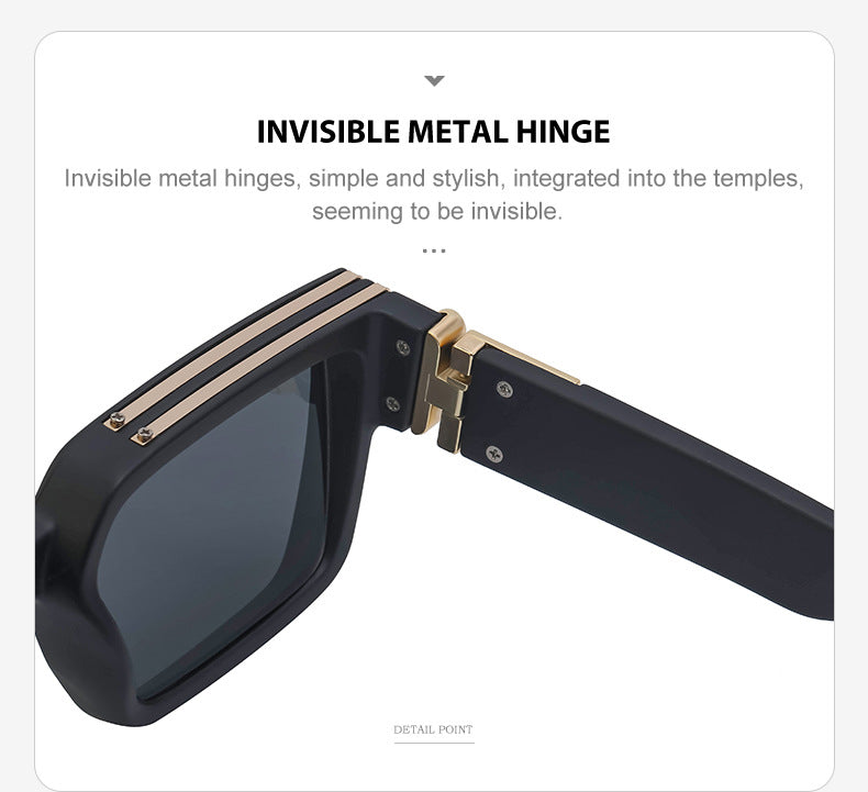 0k Billionaire Style Sunglasses Men Fashion Internet Celebrity Sunglasses Women High-end Glasses Square Frame Sunglasses - 图片 27