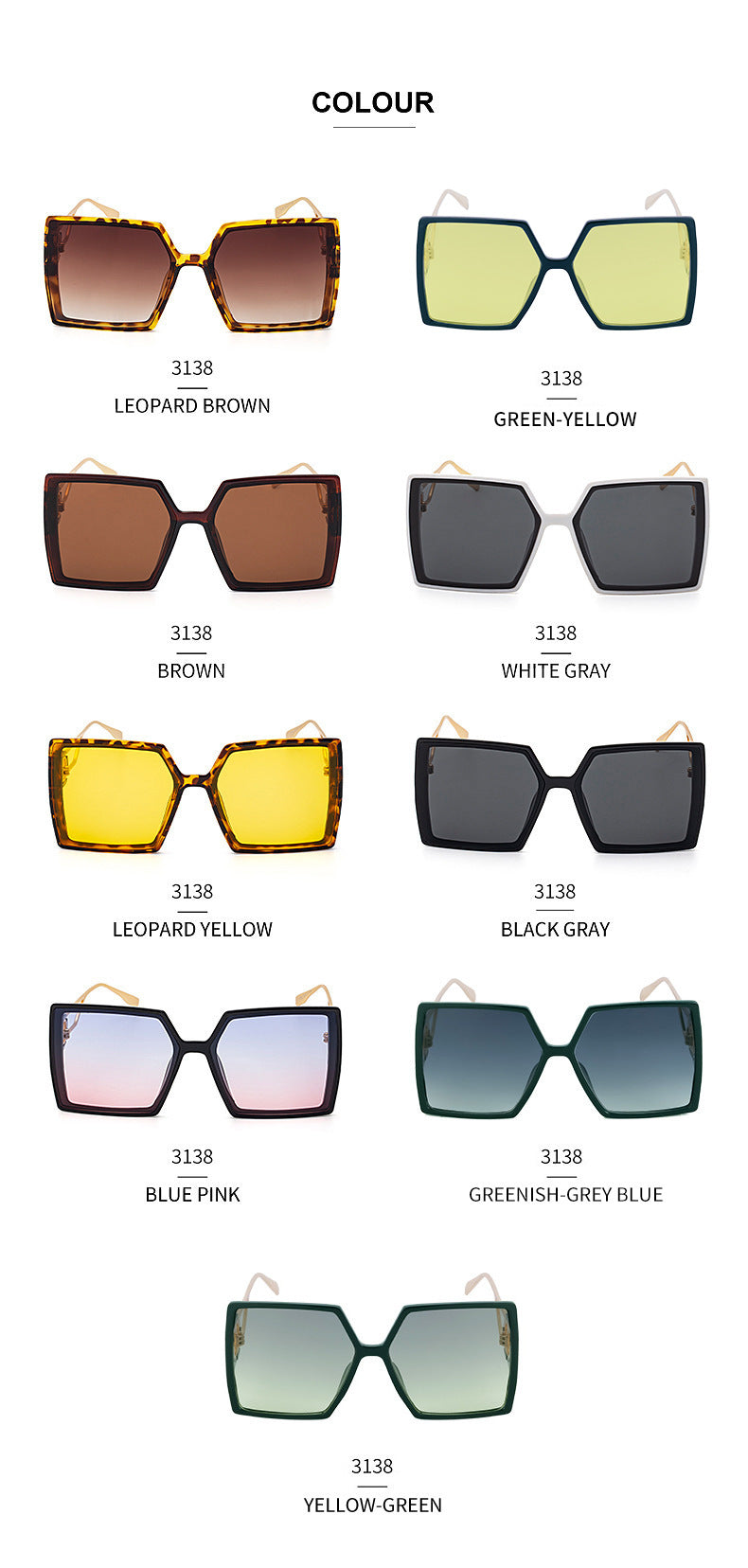 Fashion Large Frame Sunglasses for Women ins Internet Celebrity Style Square Frame Sunglasses for Women Trendy Street Photography Glasses sunglasses - 图片 19