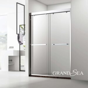 Luxury Simple Bathroom Sliding Tempered Glass Aluminum Frame Door Shower