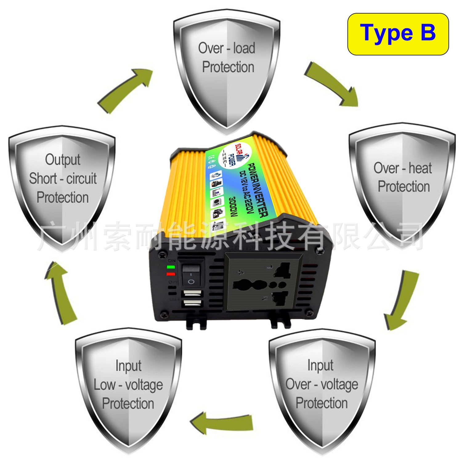 300W Vehicle Inverter12V Turn110V220V Double USB Platform car power inverter - 图片 24