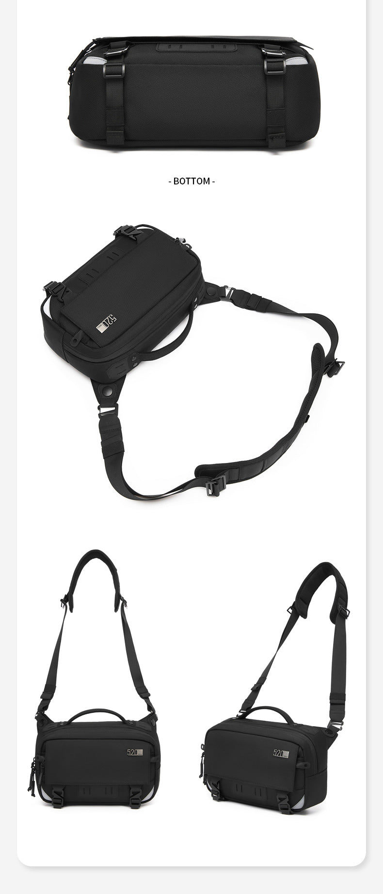 ozuko Men's Crossbody Bag Shoulder Bag Waterproof Large Capacity Outing Portable Bag High-end Multifunctional Trendy Brand - 图片 25