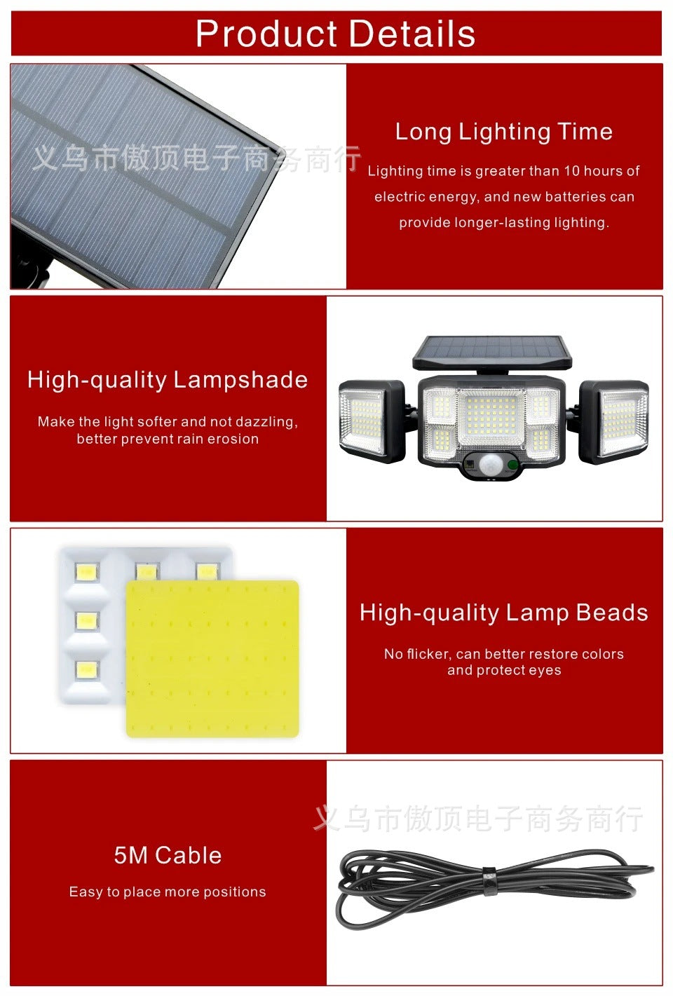 Solar Light Outdoor Waterproof Wall Light LED Split Sensor Light Motion Sensor Light Courtyard Light Garden Lamp - 图片 30