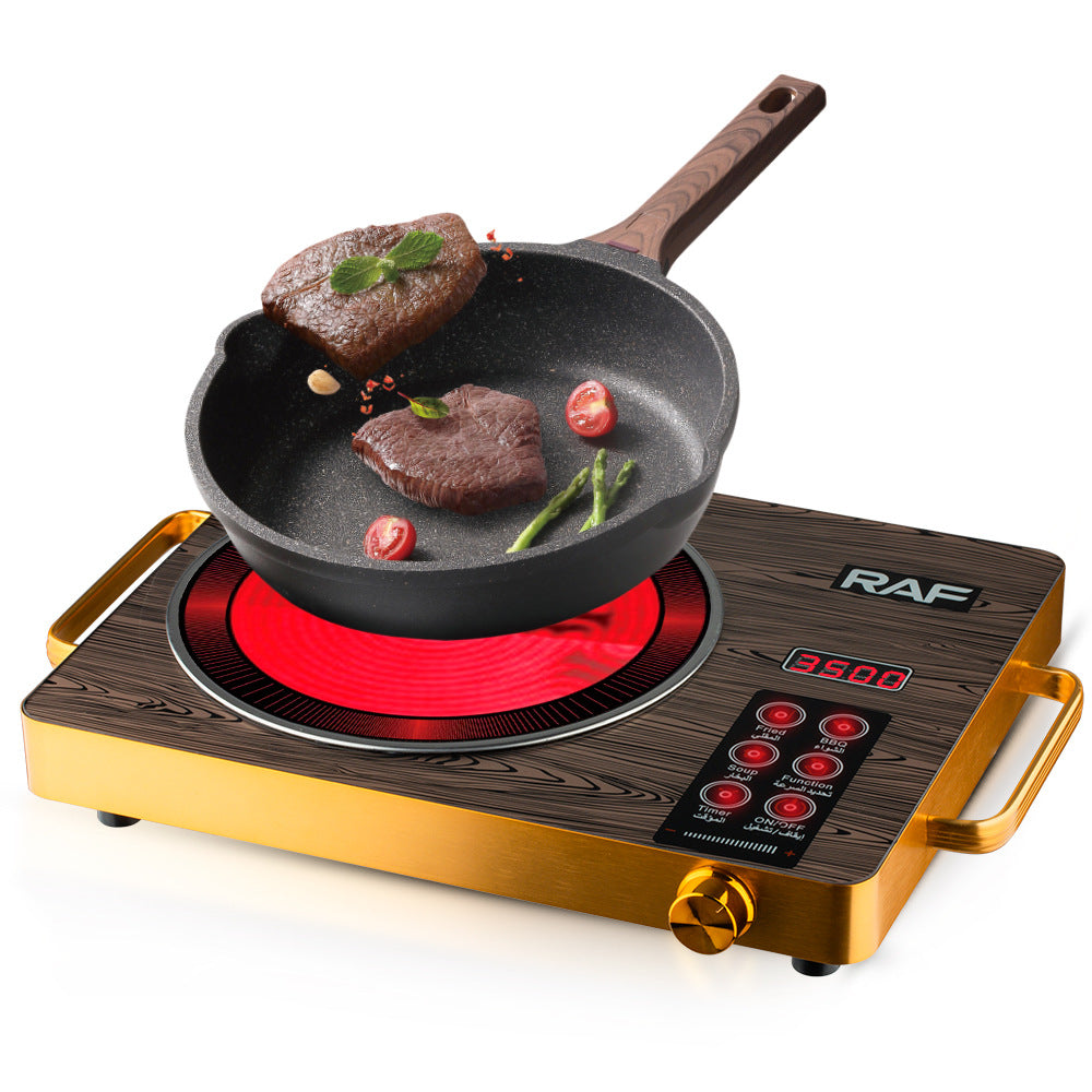 RAF European Standard Electric Ceramic Stove Household Multi-Functional High-Power Stir-Fry Hot Pot Light Wave Induction Cooker Countertop Electric Stove - 图片 12
