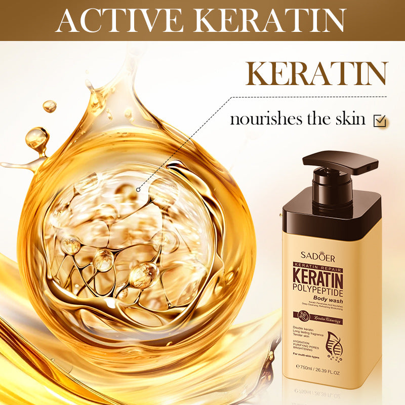 Keratin Peptide Rejuvenating Shower Gel SADOER Moisturizing and cleansing body wash cross-border wholesale - 图片 4