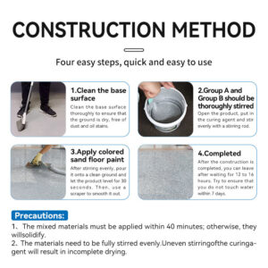 Epoxy Color Sand Self-Leveling Floor Paint Indoor and Outdoor Wear-Resistant Non-Slip Cement Floor Paint Pure Natural Imitation Marble Paint