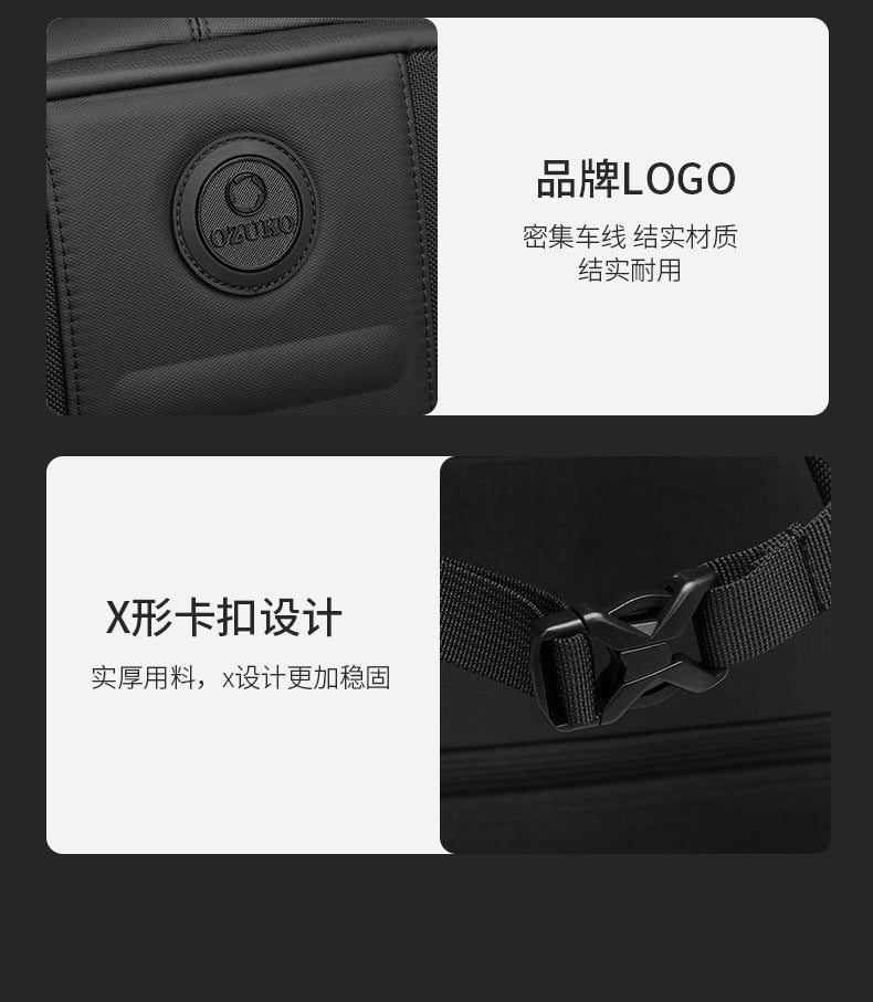 ozuko Business Backpack Men's Large Capacity Computer Backpack Outdoor Waterproof Travel Backpack Backpack - 图片 21