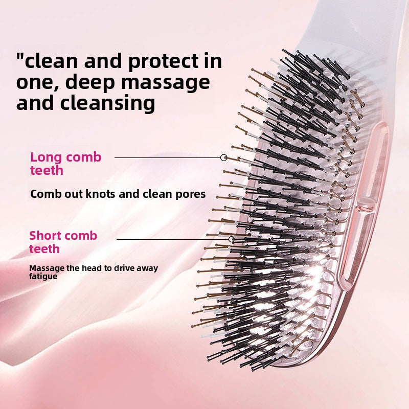 Cross-Border Electroplated Meridian Massage Comb Round Bead Three-Stage Comb Teeth Smooth Hair Anti-Tangle Dry and Wet Dual-Use Fine Needle Portable Comb - 图片 17