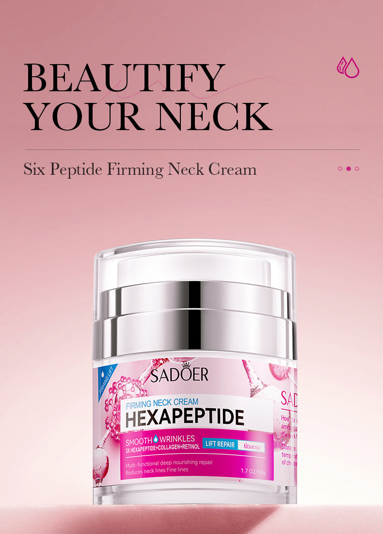 Six Peptide Neck Cream50g SADOER Tightening, Hydrating, Skin Rejuvenation, Fine Line Tightening, Cross-Border Wholesale - 图片 7