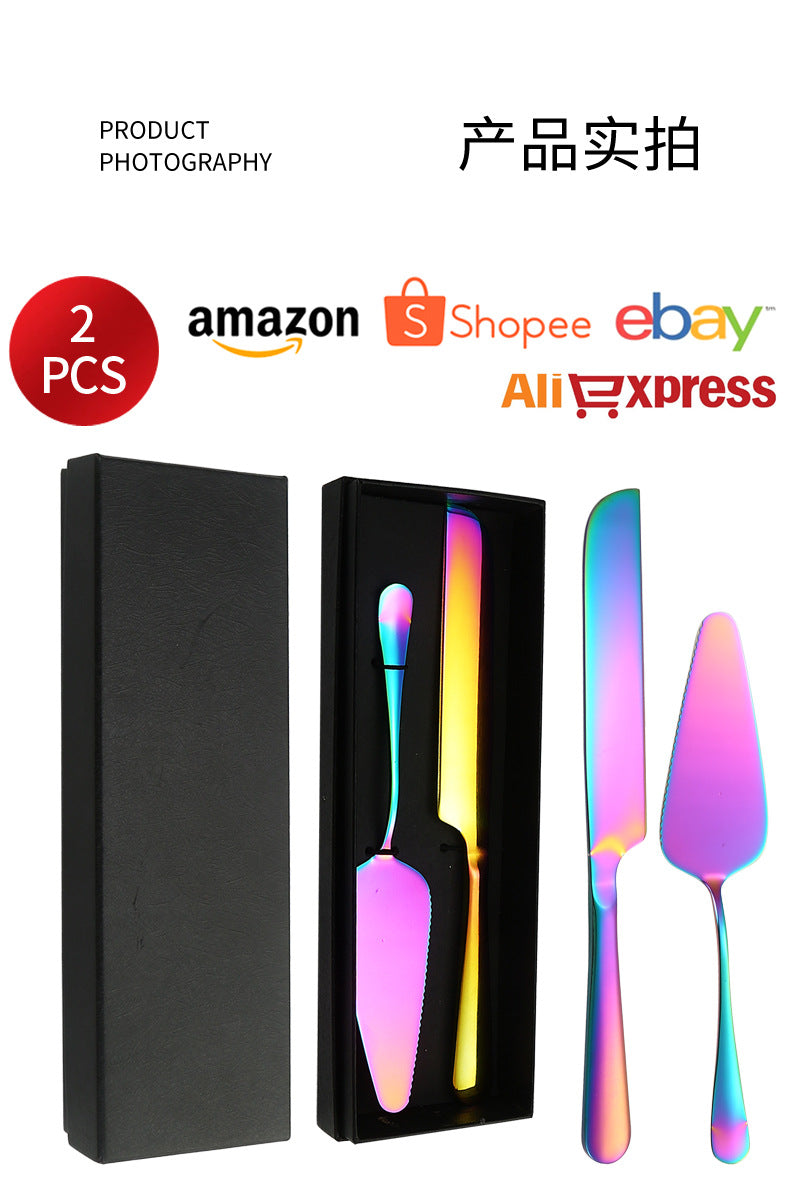 Stainless Steel Cake Knife and Spatula Set for Home Use gold Bread Knife and Spatula Restaurant Pizza Dessert Spatula Baking Utensils - 图片 20